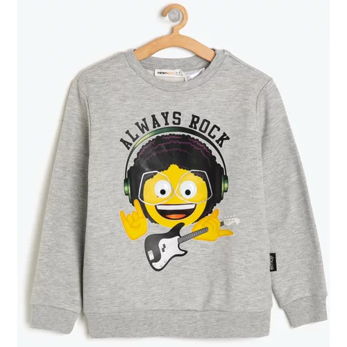 Koton Gray Boys Emoji Printed Sweatshirt