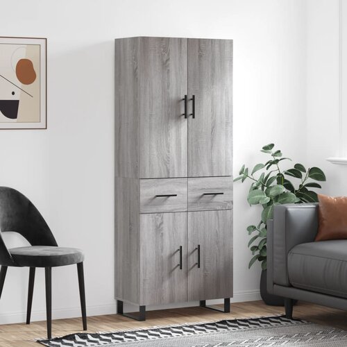 VidaXL Visoka komoda siva sonome 69,5x34x180 cm od konstruiranog drva Slike