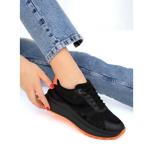 Soho Women's Black-Orange Sneakers 19006 Slike