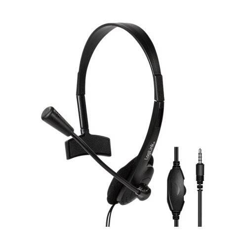 Logilink mono slušalice, povezivanje 3.5mm, mikrofon za call centre ( 5643 ) Cene