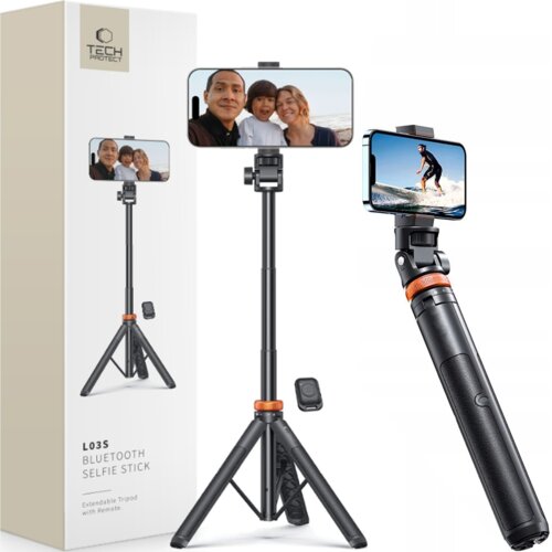 TECH-PROTECT L03S BLUETOOTH SELFIE STICK STATIV ZA TELEFON ČRN, (22086670) Cene