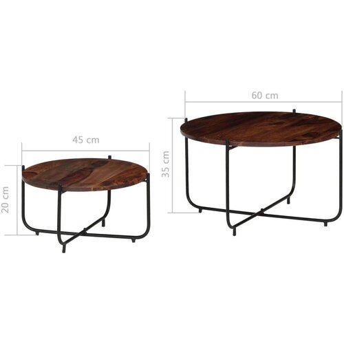 vidaXL komplet klubskih mizic 2 kosa iz trdnega palisandra 60x35 cm, (20625610) Cene
