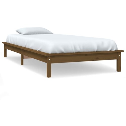 VidaXL Posteljni okvir medeno rjav 100x200 cm trdna borovina, (20738039) Slike