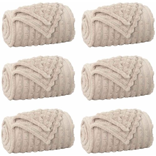  Pokrivači za bacanje 6 pcs Bež 150 x 130 cm Runo Slike