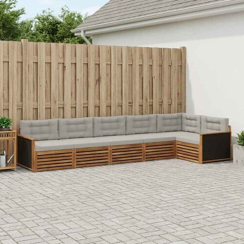  Set vanjskih sofa 6 pcs Prirodna i svjetlosiva Cene