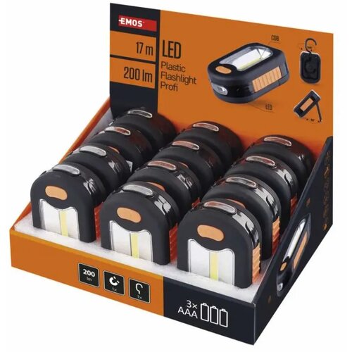 Emos led cob baterijska lampa 200lm, 3xAAA box 1/12 P3889 Cene
