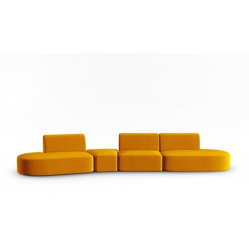 Milo Casa Gorčično rumena žametna sedežna garnitura levi kot 428 cm Paolo &amp;ndash; Slike