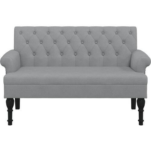  Klupa s naslonom svjetlosiva 120 x 62 x 75,5 cm od tkanine Slike