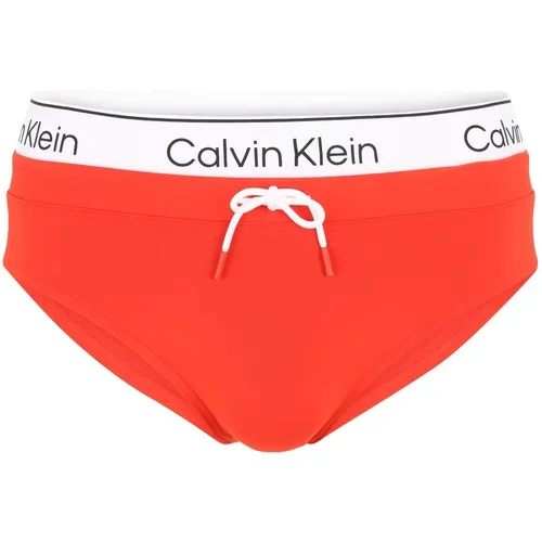 Calvin Klein Swimwear Kratke kopalne hlače oranžno rdeča / črna / bela