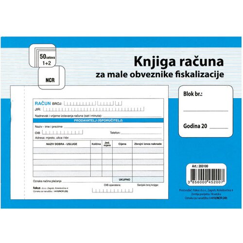  OBRAZAC I-410/NCR KNJIGA RAČUNA A6 FOKUS Cene