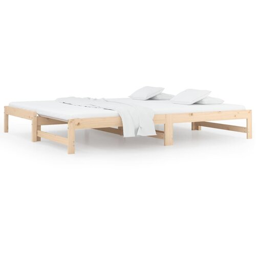  Dnevni ležaj na izvlačenje 2 x (90 x 200) cm masivna borovina Slike