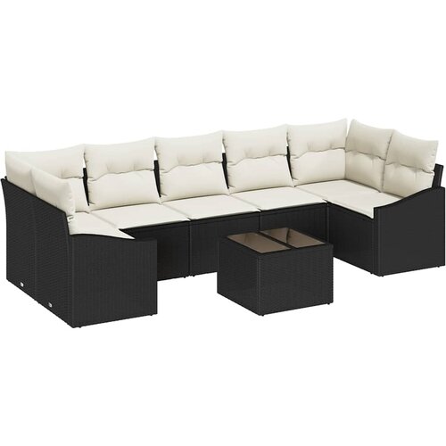  Set sofe 8 kom. Crna i Krema poliratan 289 x 123,5 x 85 cm Slike
