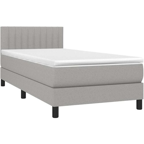  box spring s madracem LED svjetlosivi 90x190 cm tkanina Slike