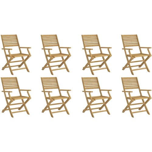 Maison Chic Zložljivi Vrtni Stoli - Stol za vrti 8 kosov 54,5x61,5x86,5 cm trdna akacija JS3200, (21875855) Slike