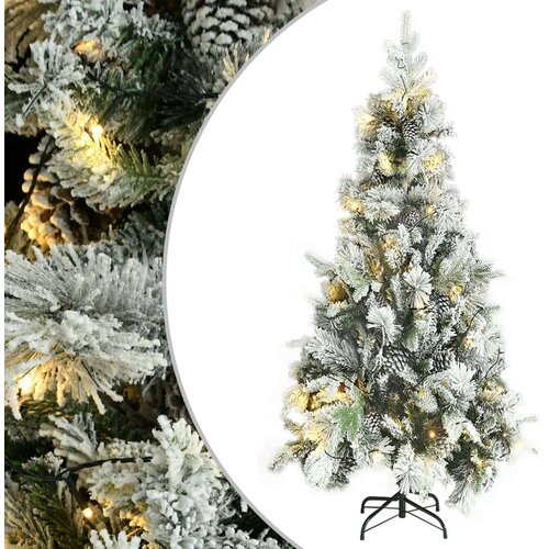 VidaXL Božićno drvce LED sa snijegom i &amp;scaron;i&amp;scaron;kama 225 cm PVC i PE Slike