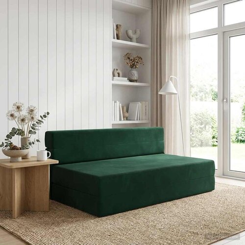 SOFA na razvlačenje Tamnozelena 152 x 86,5 x 60 cm Tkanina Cijene