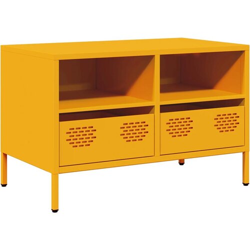 Maison Chic TV omarica - TV stojalo - Televizijska omarica gorčično rumena 68x39x43,5 cm hladno valjano jeklo, (21700991) Slike