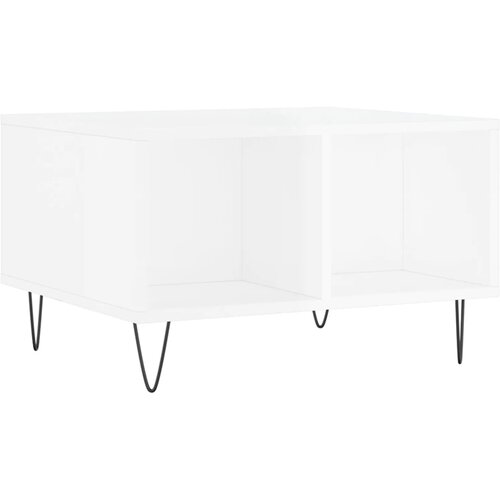 Maison Chic Klubska mizica - kavna mizica - Nizka mizica visok sijaj bela 60x50x36,5 cm inženirski les, (21752396) Cene