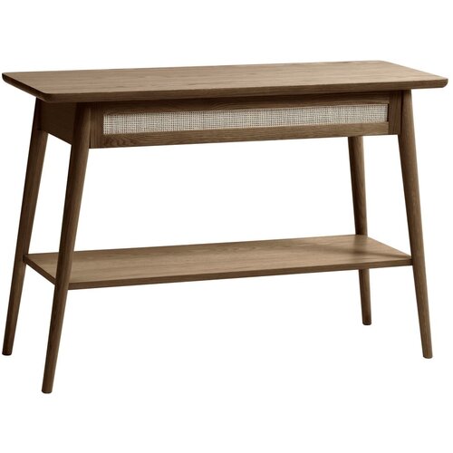 Unique Furniture Rjava stranska mizica z mizno plo&amp;scaron;čo v hrastovem dekorju 40x110 cm Barrali &amp;ndash; Slike