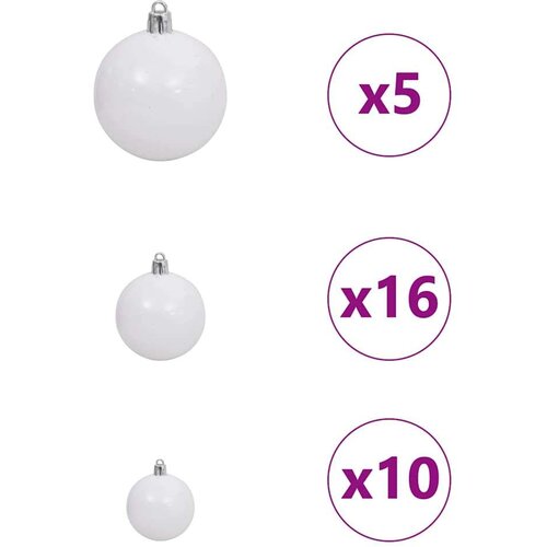 VidaXL Umjetno božićno drvce s nogom s 300 LED dioda Bijelo 180 cm PVC Slike