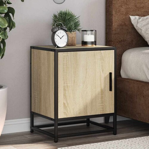 vidaXL Nočna omarica 2 kosa sonoma hrast 40x31x50 cm inž. les/kovina Cene