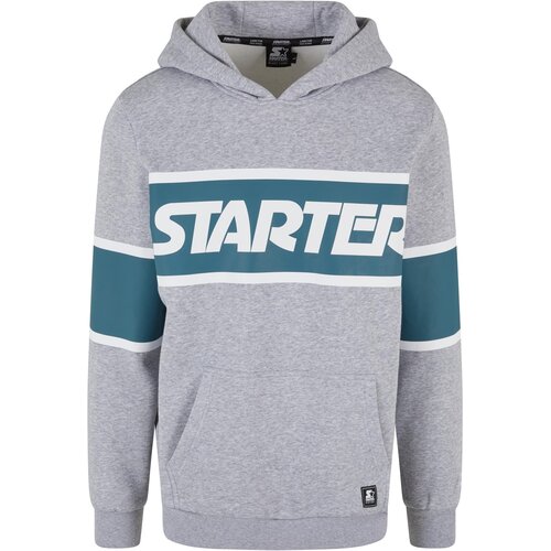 Starter Black Label Men&amp;#039;s hoodie Starter Across Stripe Hoodie gray melange/turquoise Slike