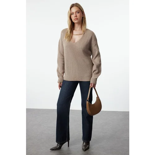 Trendyol Mink Soft Textured Knitwear Sweater