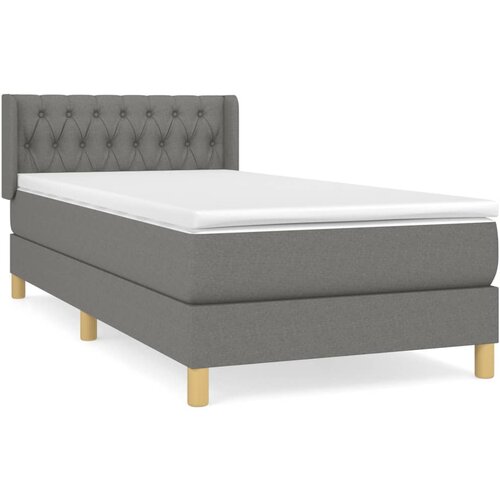 Maison Chic Box spring postelja - Vzmetna postelja z vzmetnico temno siva 90x200 cm blago SL7676, (21902620) Slike