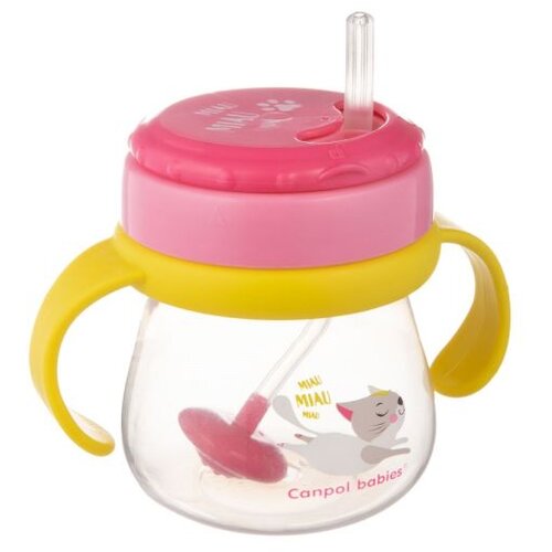  Canpol baby solja sa slamcicom cat - 250ml pink 56/520 Cene