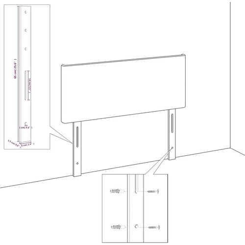  Vzglavje z u&amp;scaron;esi temno sivo 93x23x118/128 cm žamet, (20793718) Slike