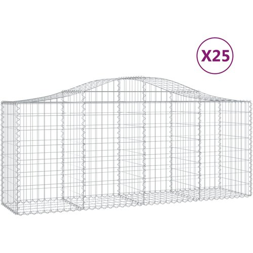  Lučne gabionske ko&amp;scaron;are 25 kom 200x50x80/100cm pocinčano željezo Slike