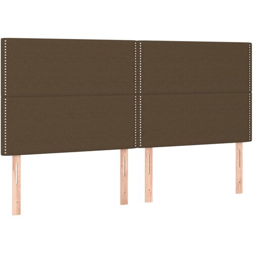 Maison Chic Posteljno vzglavje - Vzglavna omarica 4 kosa temno rjav 80x5x78/88 cm blago, (22077699) Slike