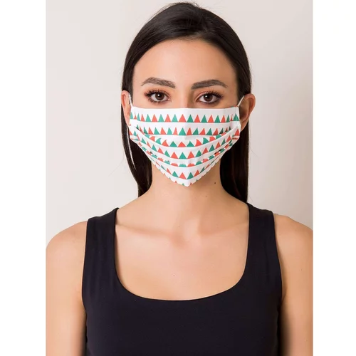 Fashion Hunters White protective mask with a geometric print