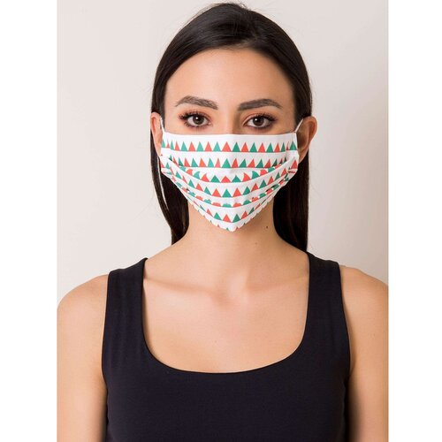 Fashion Hunters White protective mask with a geometric print Slike