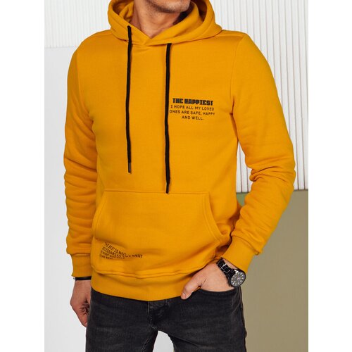 DStreet Bluza męska z kapturem ż&amp;oacute;łty Slike