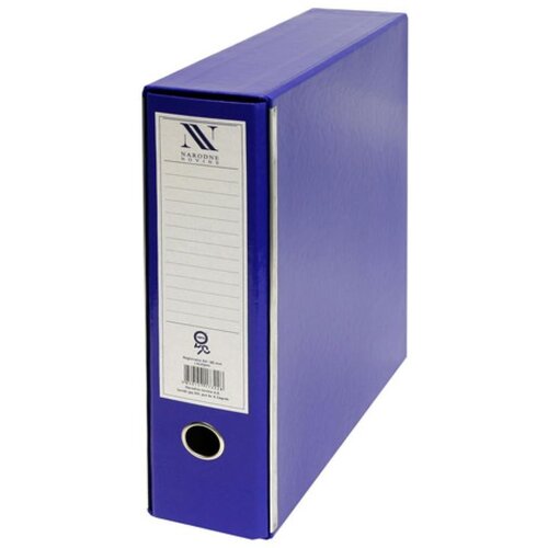NANO Registrator s kutijom, A4, 8 cm, plastificirani, s metalnim letvicama, , plavi Cene