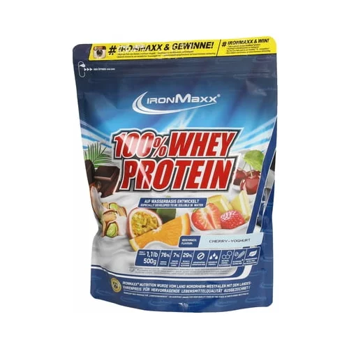 IRONMAXX 100% Whey Protein 500g vrečka - Češnja-Jogurt