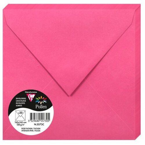 Clairefontaine kuverte Pollen 165x165mm 120gr intensive pink 1/20 Slike