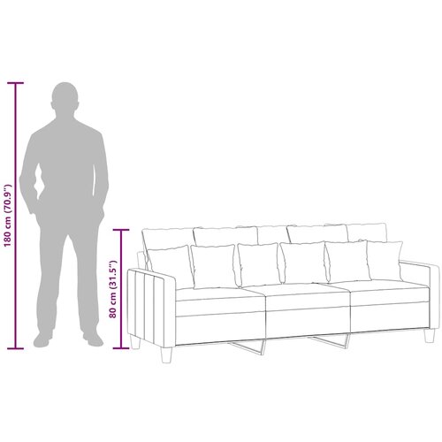  Trosjed od tkanine svjetlosivi 180 cm Slike