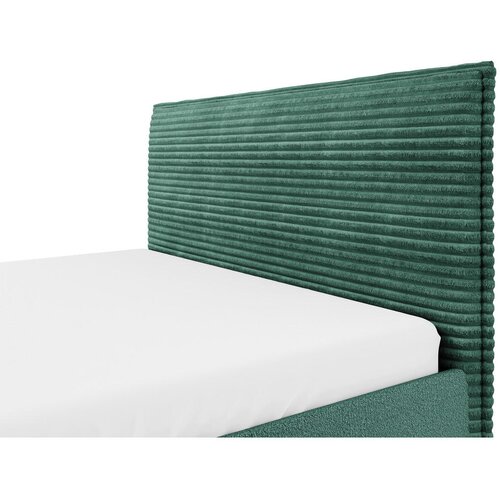 MID.YOU OBLAZINJENA POSTELJA 160 cm x 200 cm , les, tekstil, leseni material temno zelena Slike