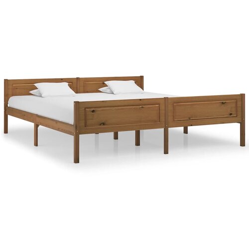 vidaXL Posteljni okvir iz trdne borovine medeno rjav 180x200 cm Cene