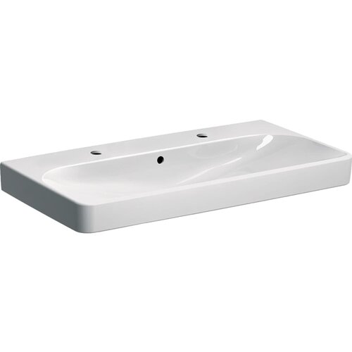 Geberit 500.252.01.1 Smyle Square 90 x 48 cm keramični umivalnik z 2 odprtinama Slike
