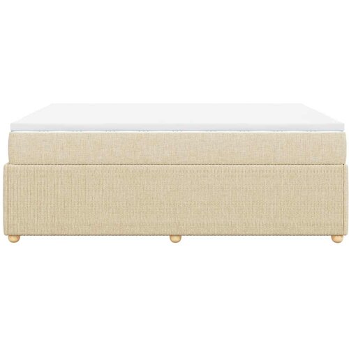  Krevet s oprugama i madracem krem 140x200 cm od tkanine Slike