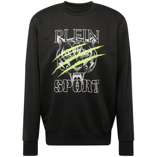 Plein Sport Sweater majica svijetlozelena / crna / bijela