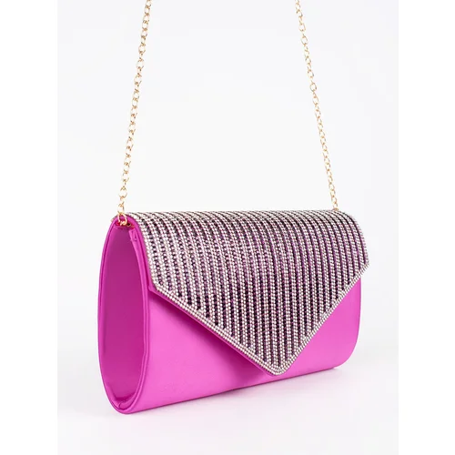 Shelvt Purple small clutch bag decorated with crystals