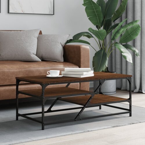 VidaXL Stolić za kavu smeđa boja hrasta 100x49x40 cm konstruirano drvo Slike