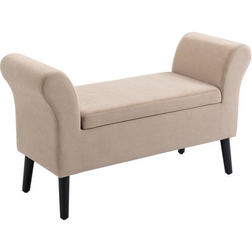 HOMCOM sedežna klop s shrambo poliester 111,5&Scaron; x 41G x 65V cm Bež, (5000242485) Cene