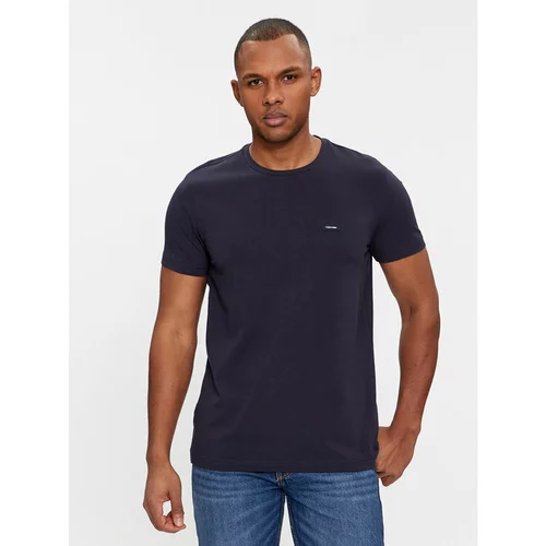 Calvin Klein Majica Stretch Slim Fit T-Shirt K10K112724 Mornarsko modra Slim Fit