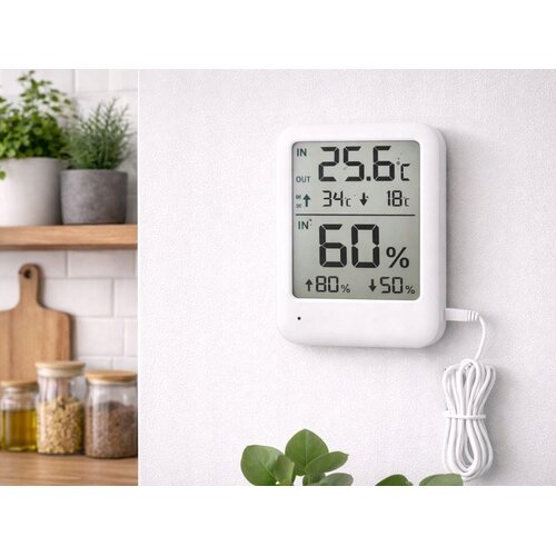  LCD termometar higrometar magnet alarm vanjski senzor Slike