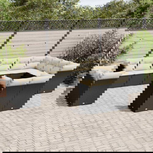 vidaXL 12-dijelni set vrtnih sofa od poliratana s jastucima crni Cijene